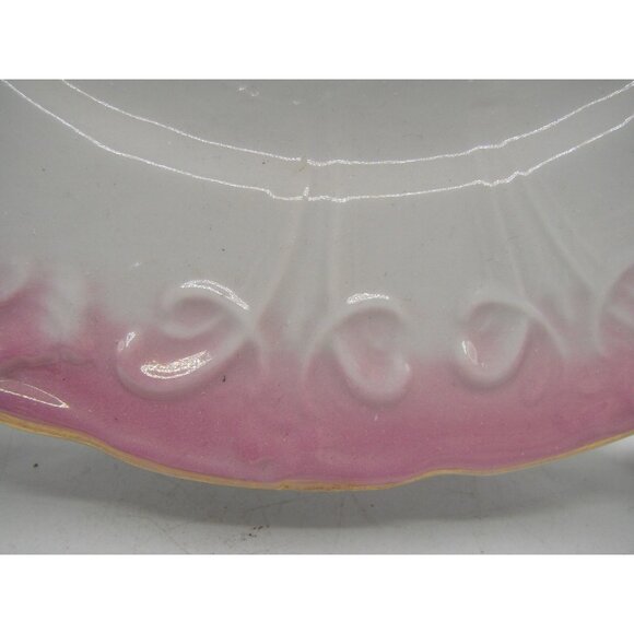 Plate 8" Pink Floral Trim Embossed Gold Edging Trim 1960s Replacement Ironstone? - Picture 8 of 10